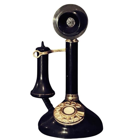 Pacific communications Other - Steampunk-Style Black Candlestick Bonnie and Clyde Rotary Phone
